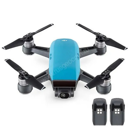 Квадрокоптер DJI Spark Sky Blue, голубой с 2 дополнительными батареями
