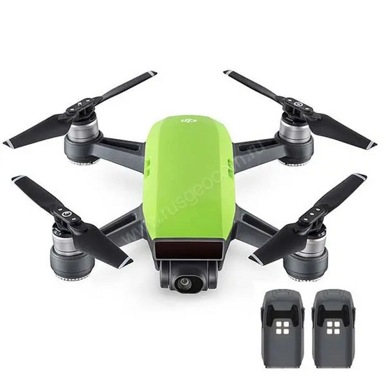 Квадрокоптер DJI Spark Meadow Green, зеленый с 2 дополнительными батареями