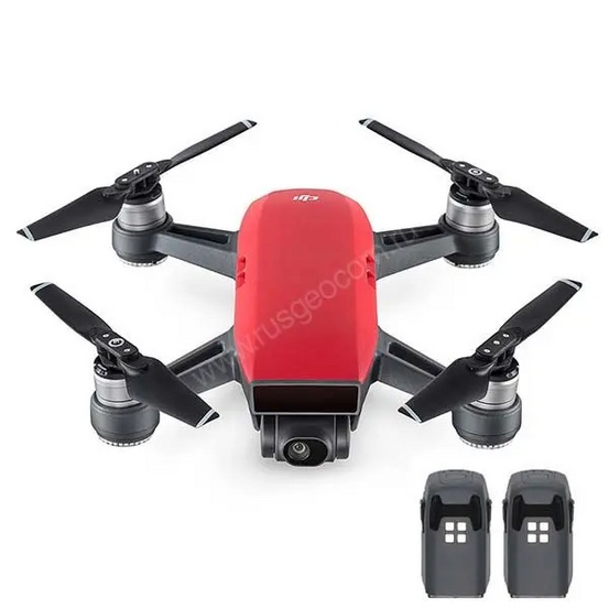 Квадрокоптер DJI Spark Lava Red, красный с 2 дополнительными батареями