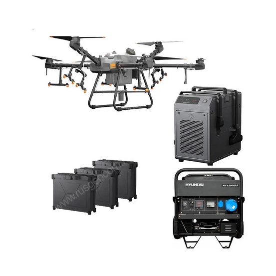 Комплект квадрокоптер DJI Agras T30 + 3 АКБ + ЗУ + бензиновый генератор