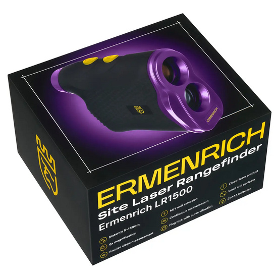 Лазерный строительный дальномер Ermenrich LR1500 фиолетовый