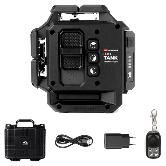 Лазерный уровень ADA LaserTANK 3-360 GREEN Basic Edition