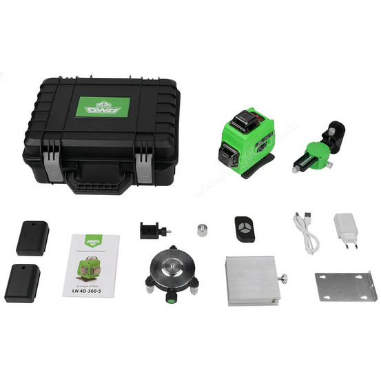 Лазерный уровень AMO LN 4D-360-5 с зеленым лучом