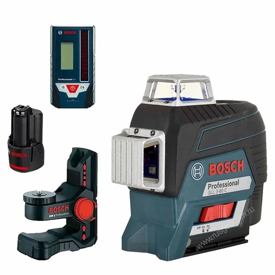 Лазерный уровень Bosch GLL 3-80 C с калибровкой + BM 1 + GBA 12V + LR 7