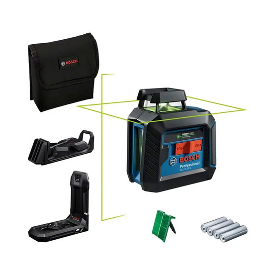 Лазерный уровень Bosch GLL 2-20 G с калибровкой + LB 10 + DK 10 с зеленым лучом