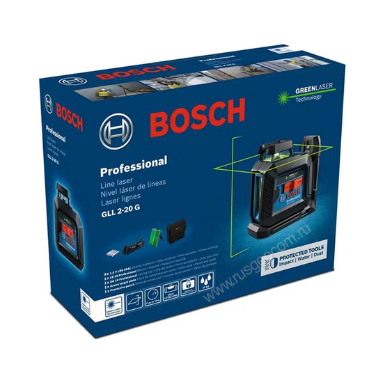 Лазерный уровень Bosch GLL 2-20 G + LB 10 + DK 10 (0.601.065.000) с зеленым лучом