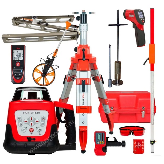 Комплект: RGK SP-610, PL-12, Q64, РДУ Кондор-Компакт, Leica DISTO D2