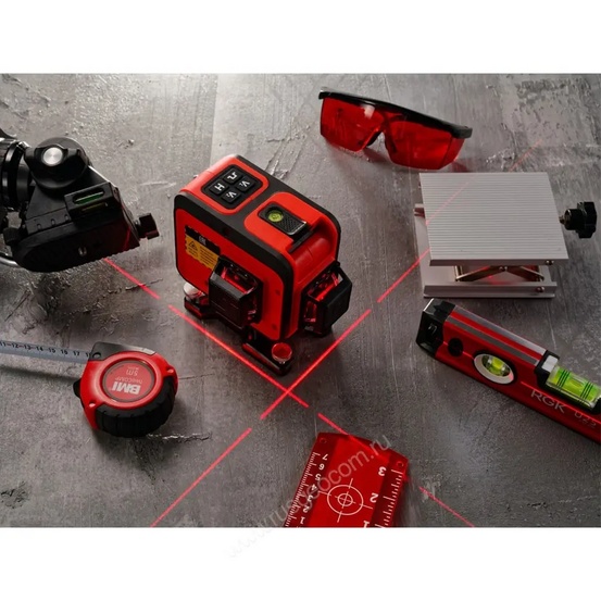 Комплект: лазерный уровень RGK PR-38R с калибровкой + штанга-упор RGK CG-2