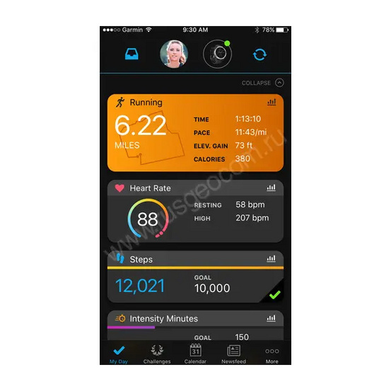 Приложение Garmin Connect Mobile