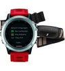 Навигатор-часы Garmin Fenix 3 серебряные с красным ремешком и пульсометром HRM-Run