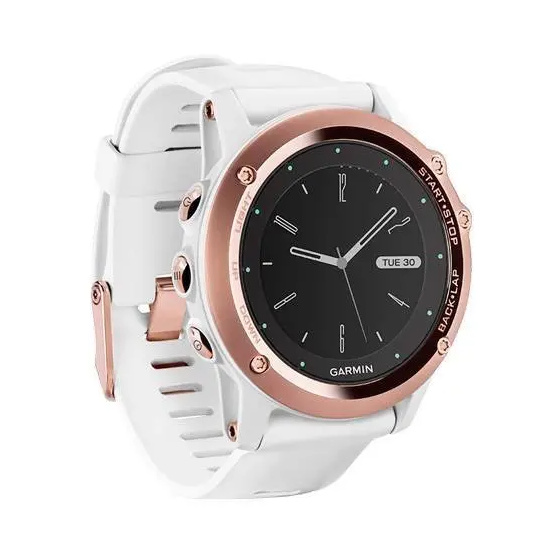 Навигатор-часы Garmin Fenix 3 Sapphire золотые c белым ремешком