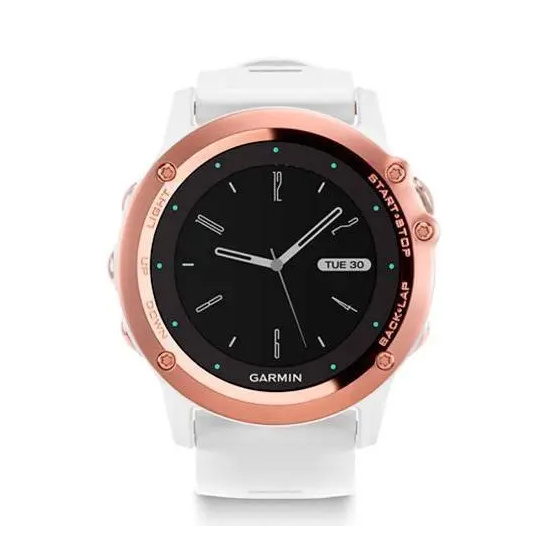 Навигатор-часы Garmin Fenix 3 Sapphire золотые c белым ремешком