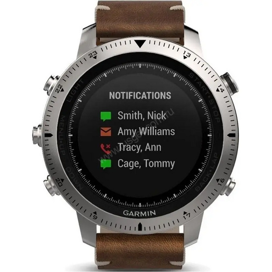 Мультиспортивные часы Garmin Fenix Chronos с кожаным браслетом