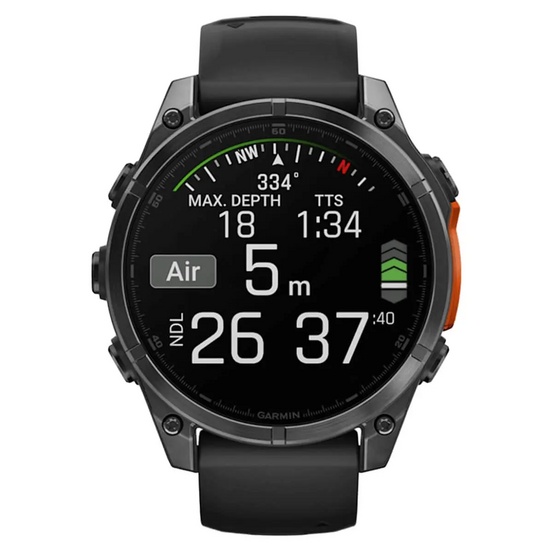 Часы Garmin Fenix 8 Slate Gray 47mm c черным ремешком