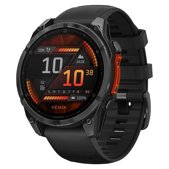 Часы Garmin Fenix 8 Slate Gray 47mm c черным ремешком