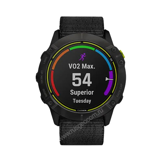 Часы Garmin Enduro титановый корпус с угольно-серым DLC-покрытием и черный нейлоновый ремешок UltraFit