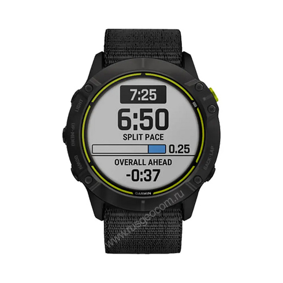 Часы Garmin Enduro титановый корпус с угольно-серым DLC-покрытием и черный нейлоновый ремешок UltraFit
