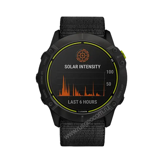 Часы Garmin Enduro титановый корпус с угольно-серым DLC-покрытием и черный нейлоновый ремешок UltraFit