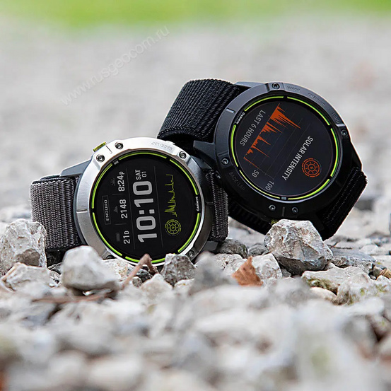 Часы Garmin Enduro стальной корпус и серый нейлоновый ремешок UltraFit