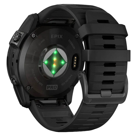 Часы Garmin EPIX PRO (Gen 2) Sapphire Edition 51 мм, титановый угольно-серый, DLC, черный силиконовый ремешок