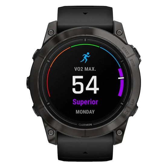 Часы Garmin EPIX PRO (Gen 2) Sapphire Edition 51 мм, титановый угольно-серый, DLC, черный силиконовый ремешок