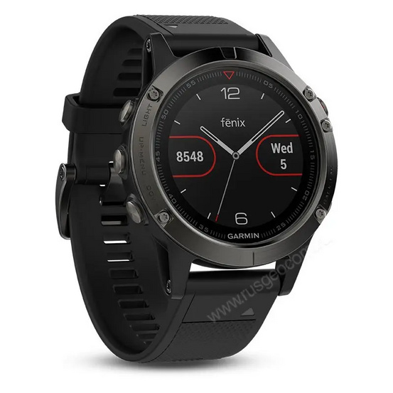 Навигатор-часы Garmin Fenix 5 Sapphire с GPS, с черным ремешком