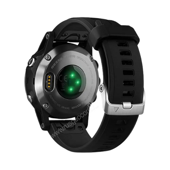 Часы Garmin Fenix 5 Plus серебристые с черным ремешком