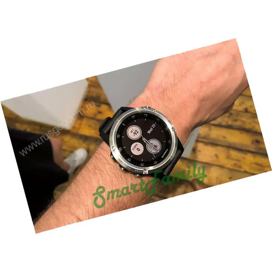 Часы Garmin Fenix 5 Plus серебристые с черным ремешком