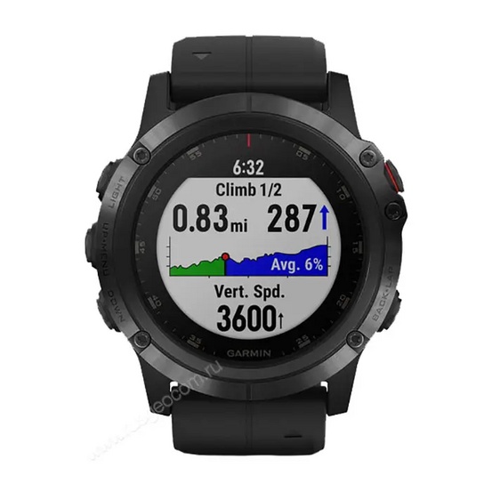 Часы Garmin Fenix 5X Plus Sapphire черный с черным ремешком Россия