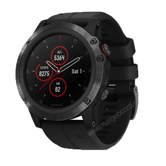GPS-часы Garmin Fenix 5X PLUS Sapphire черные с черным ремешком