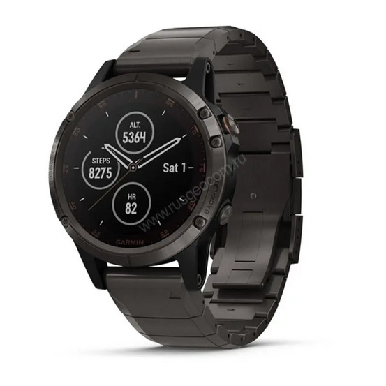 Смарт-часы Garmin Fenix 5x Plus,Sapphier DLC Titanium with Titanium Band