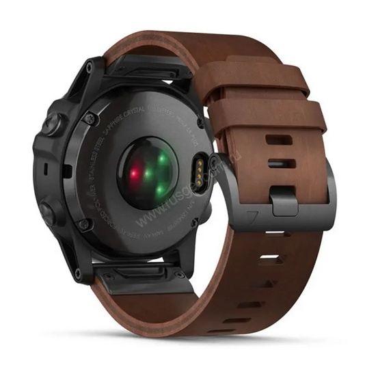 Смарт-часы Garmin Fenix 5x Plus,Sapph Slate Gray with Brown Leather Band