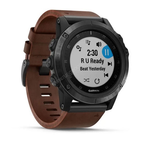 Смарт-часы Garmin Fenix 5x Plus,Sapph Slate Gray with Brown Leather Band