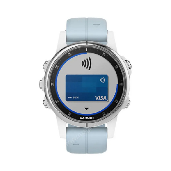 Часы Garmin Fenix 5S Plus белые с голубым ремешком
