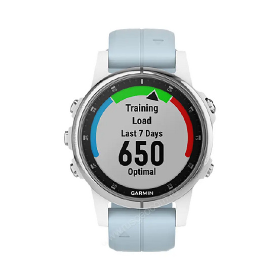 Часы Garmin Fenix 5S Plus белые с голубым ремешком