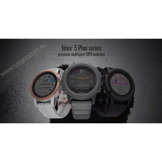 Часы Garmin Fenix 5S Plus белые с голубым ремешком