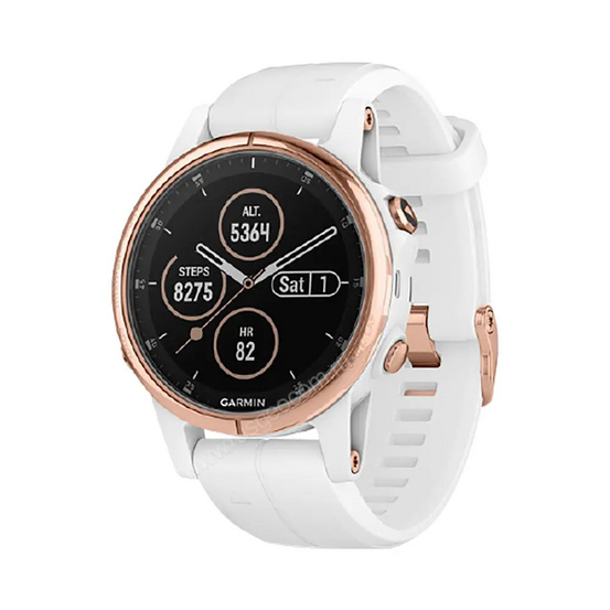 Часы Garmin Fenix 5S Plus розовое золото с белым ремешком