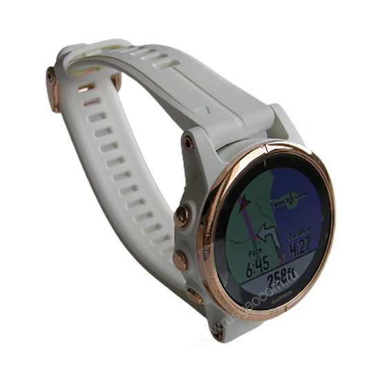 Часы Garmin Fenix 5S Plus розовое золото с белым ремешком