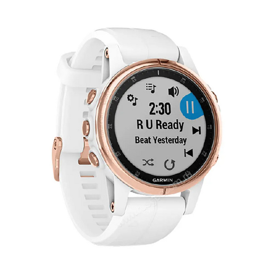 Часы Garmin Fenix 5S Plus розовое золото с белым ремешком