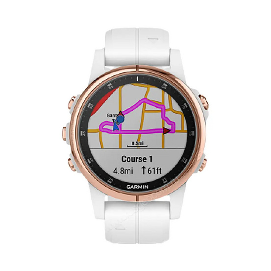 Часы Garmin Fenix 5S Plus розовое золото с белым ремешком