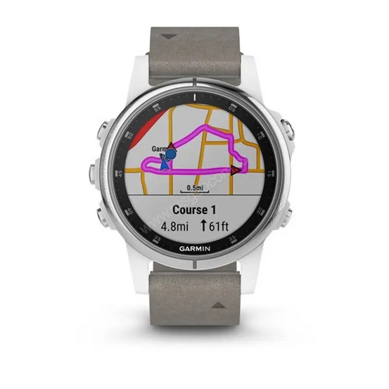 Смарт-часы Garmin Fenix 5S Plus Sapphire White with Suede Band