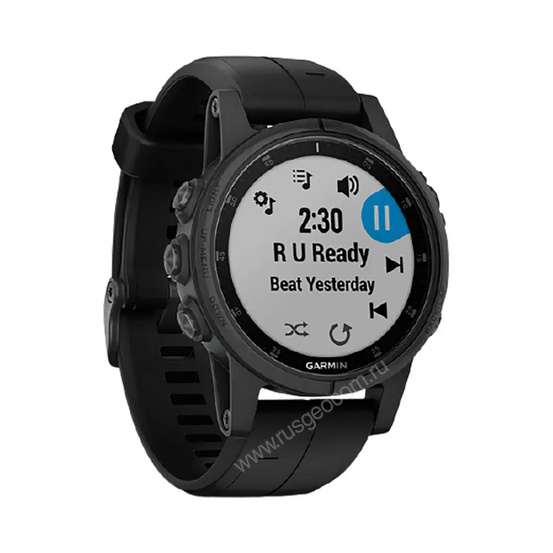 Часы Garmin Fenix 5S Plus Sapphire черные с черным ремешком
