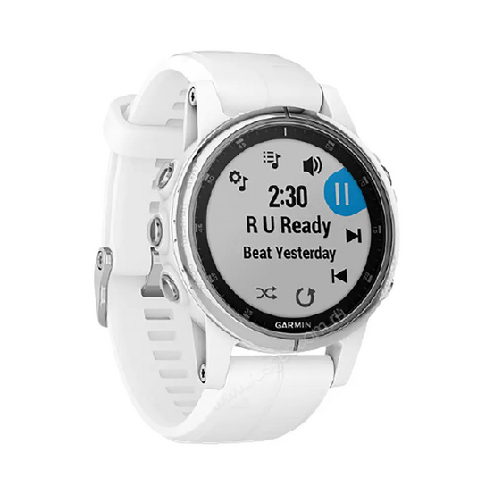 Часы Garmin Fenix 5S Plus Sapphire белые с белым ремешком