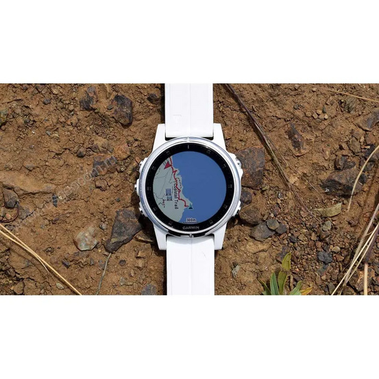 Часы Garmin Fenix 5S Plus Sapphire белые с белым ремешком