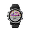 Часы Garmin Fenix 5S Plus серебристые с черным ремешком