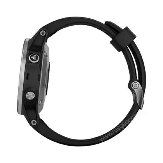 Часы Garmin Fenix 5S Plus серебристые с черным ремешком