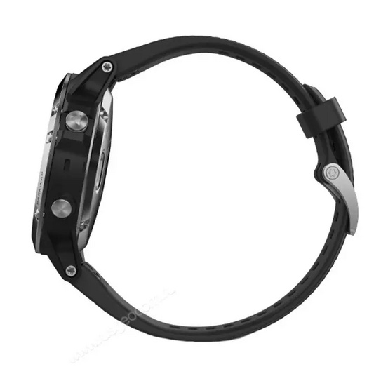 Часы Garmin Fenix 5 серебристые с черным ремешком