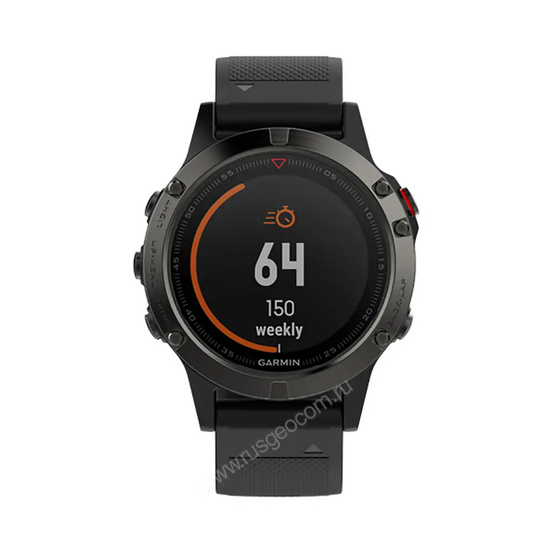 Часы Garmin Fenix 5 Sapphire черные с черным ремешком