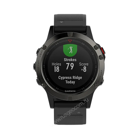 Часы Garmin Fenix 5 Sapphire черные с черным ремешком