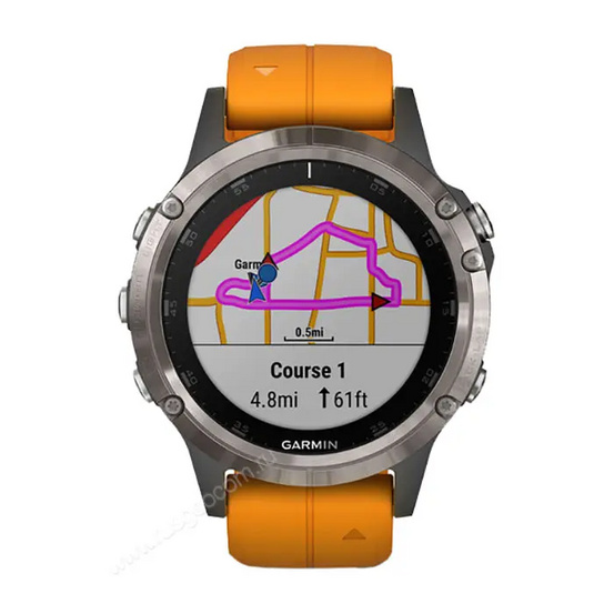 Часы Garmin Fenix 5 Plus Sapphire титановый с оранжевым ремешком Россия